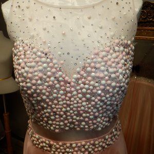 Pink and White Long Dress